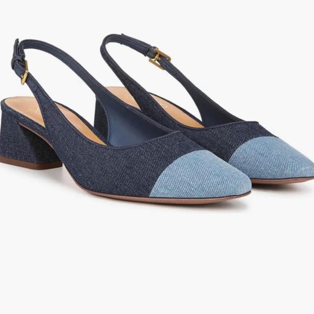 franco sarto denim heels
